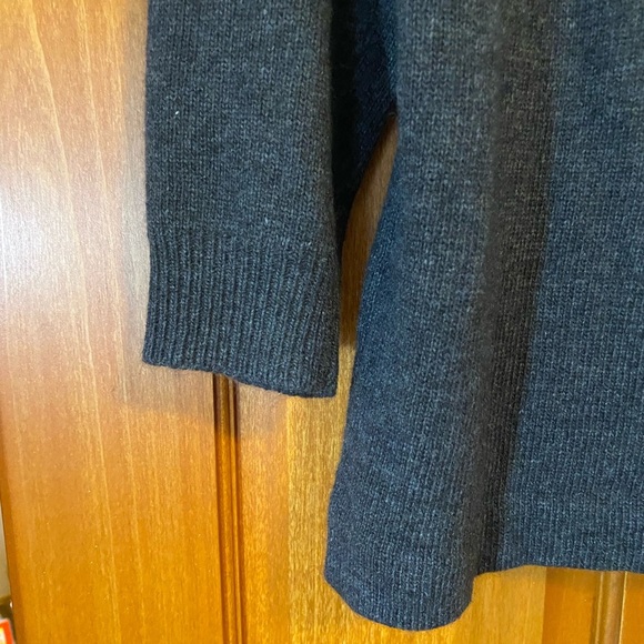 J. Crew Jeweled Beaded Gray Wool Blend Sweater Zipper 3/4 Sleeve Blue Medium - Picture 5 of 8